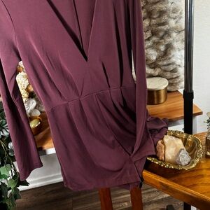 Women's Plum Long Sleeved Romper